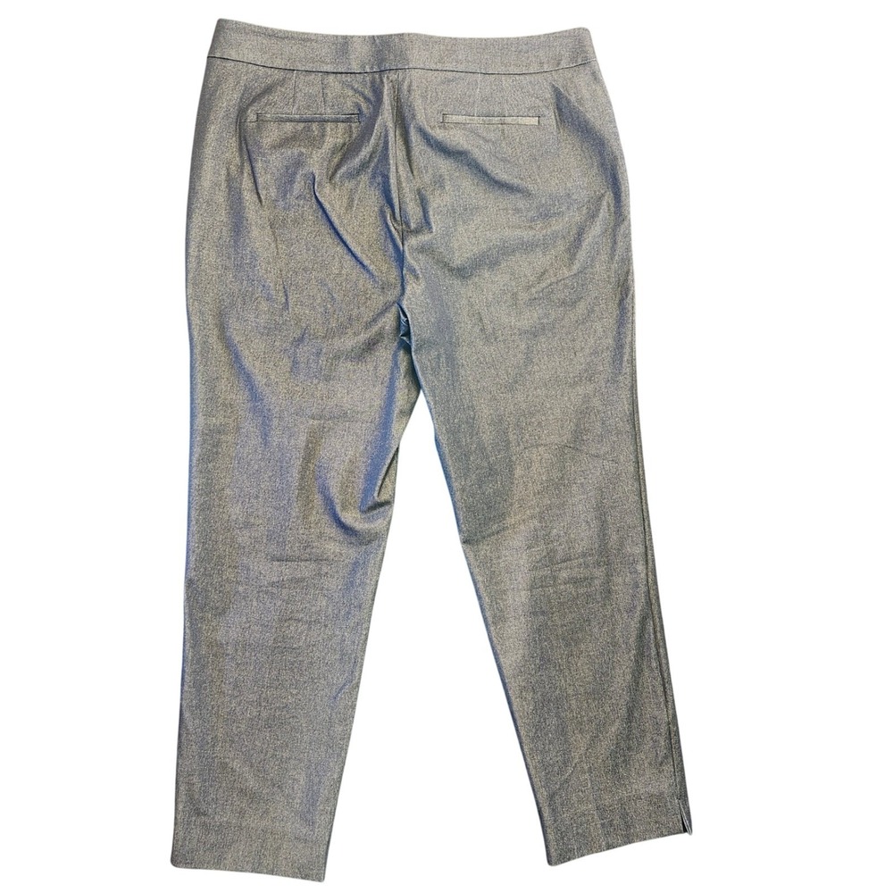 Talbots Chatham Ankle Pant 16P Womens Metallic Blue Denim Side Zip Trousers - Picture 2 of 13